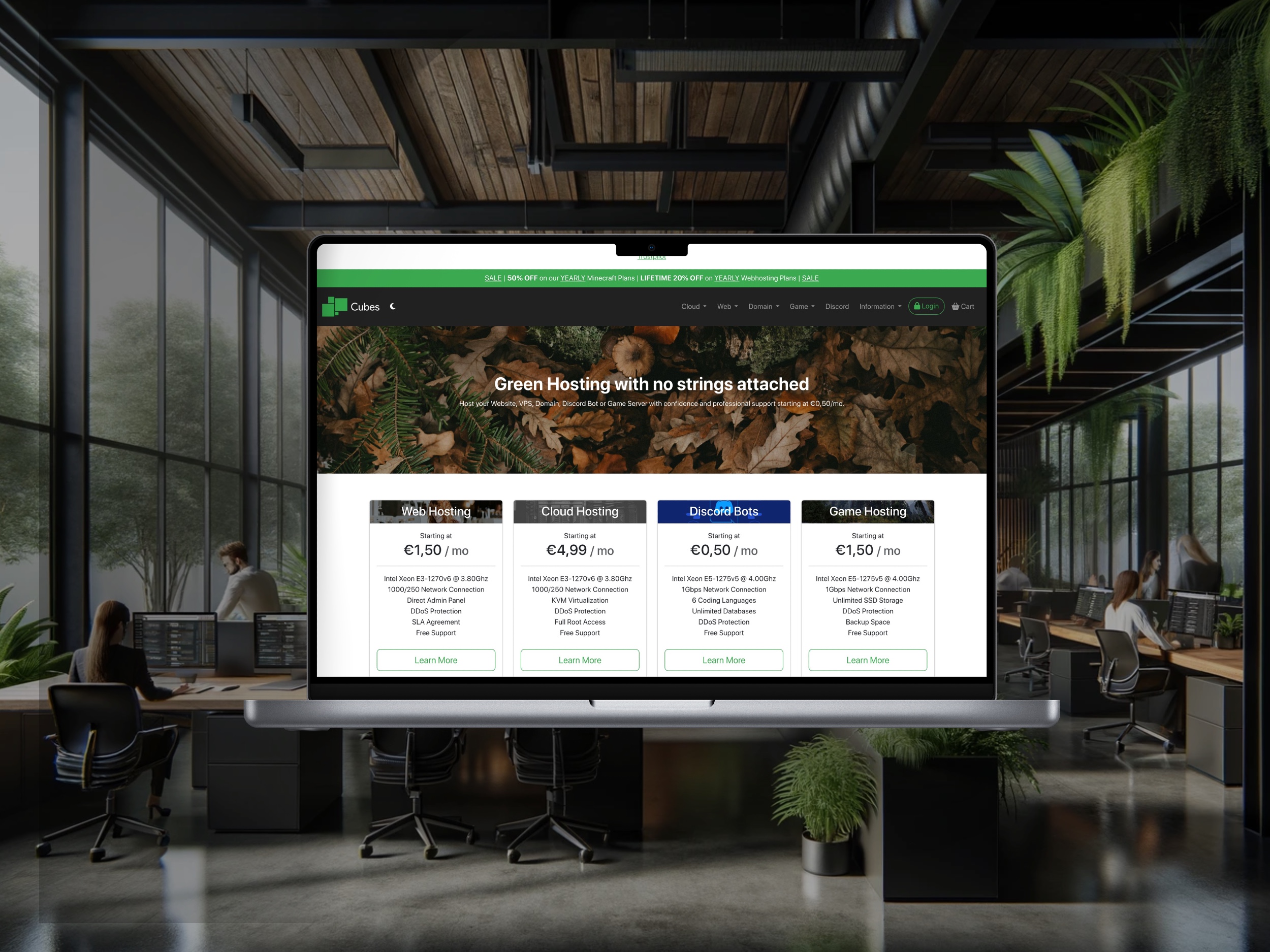 Cubes Hosting Website